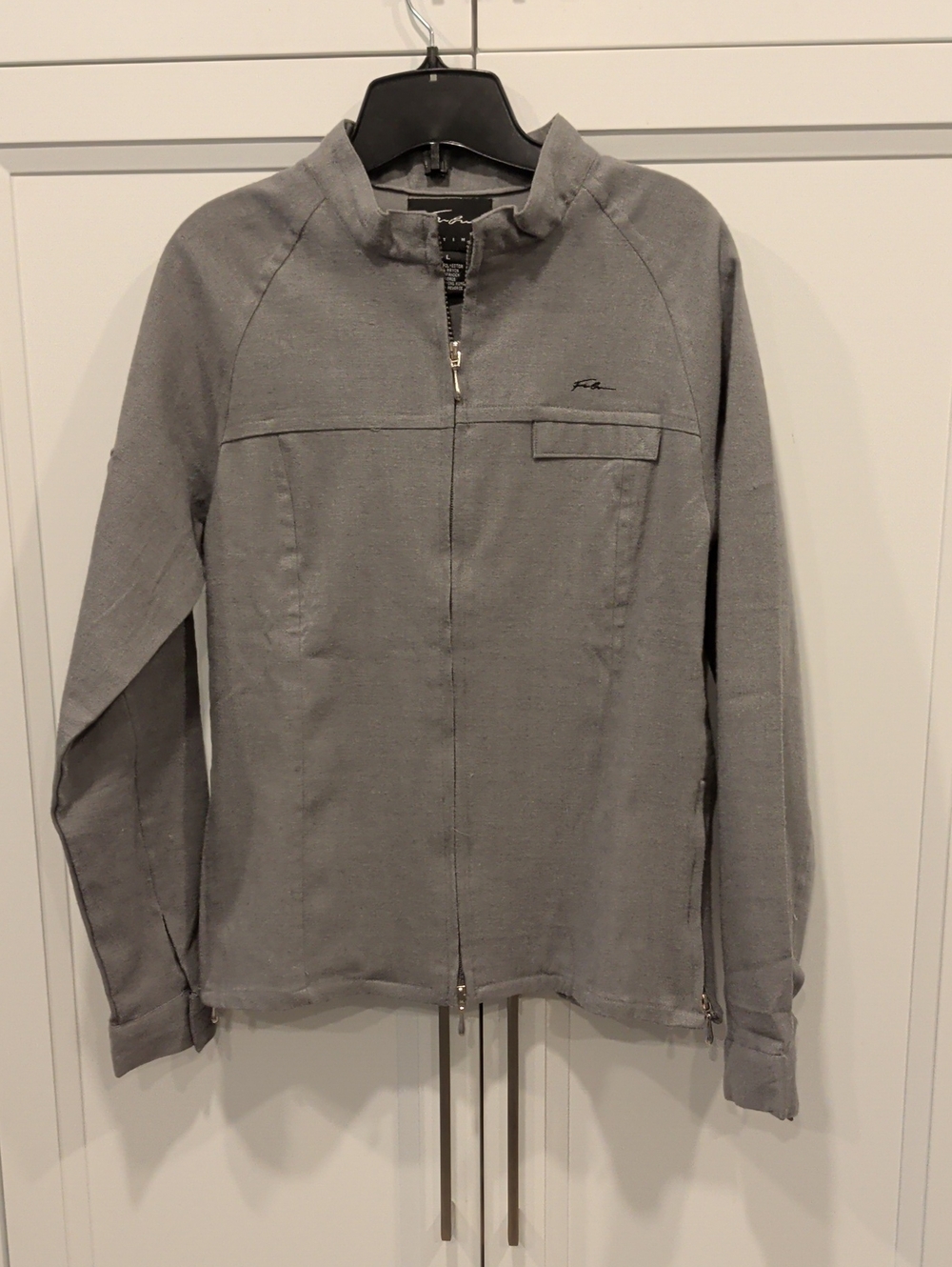 FUBU Men's Light Gray Zip Jacket